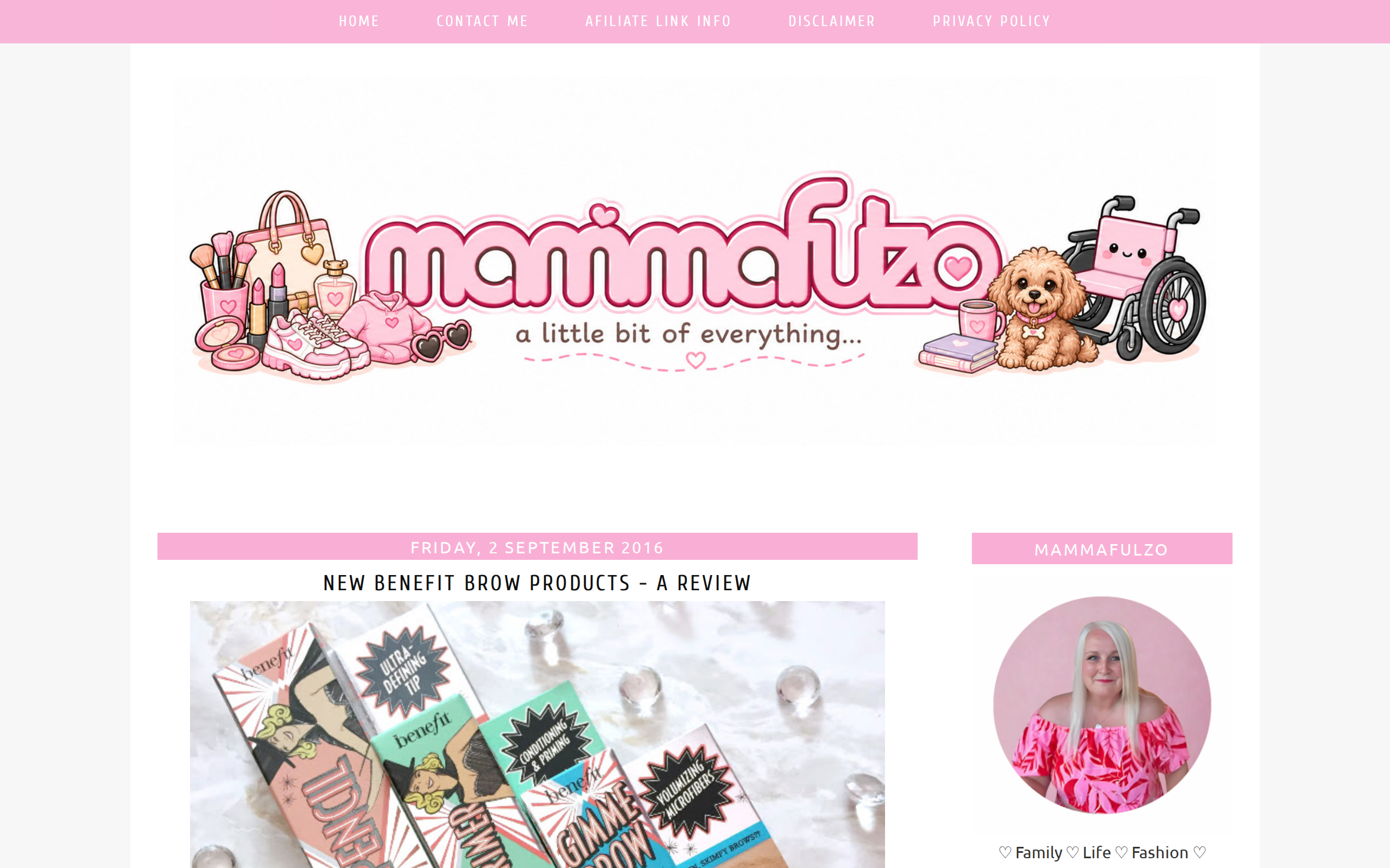 Mammafulzo blog post about new Benefit brow products from September 2016