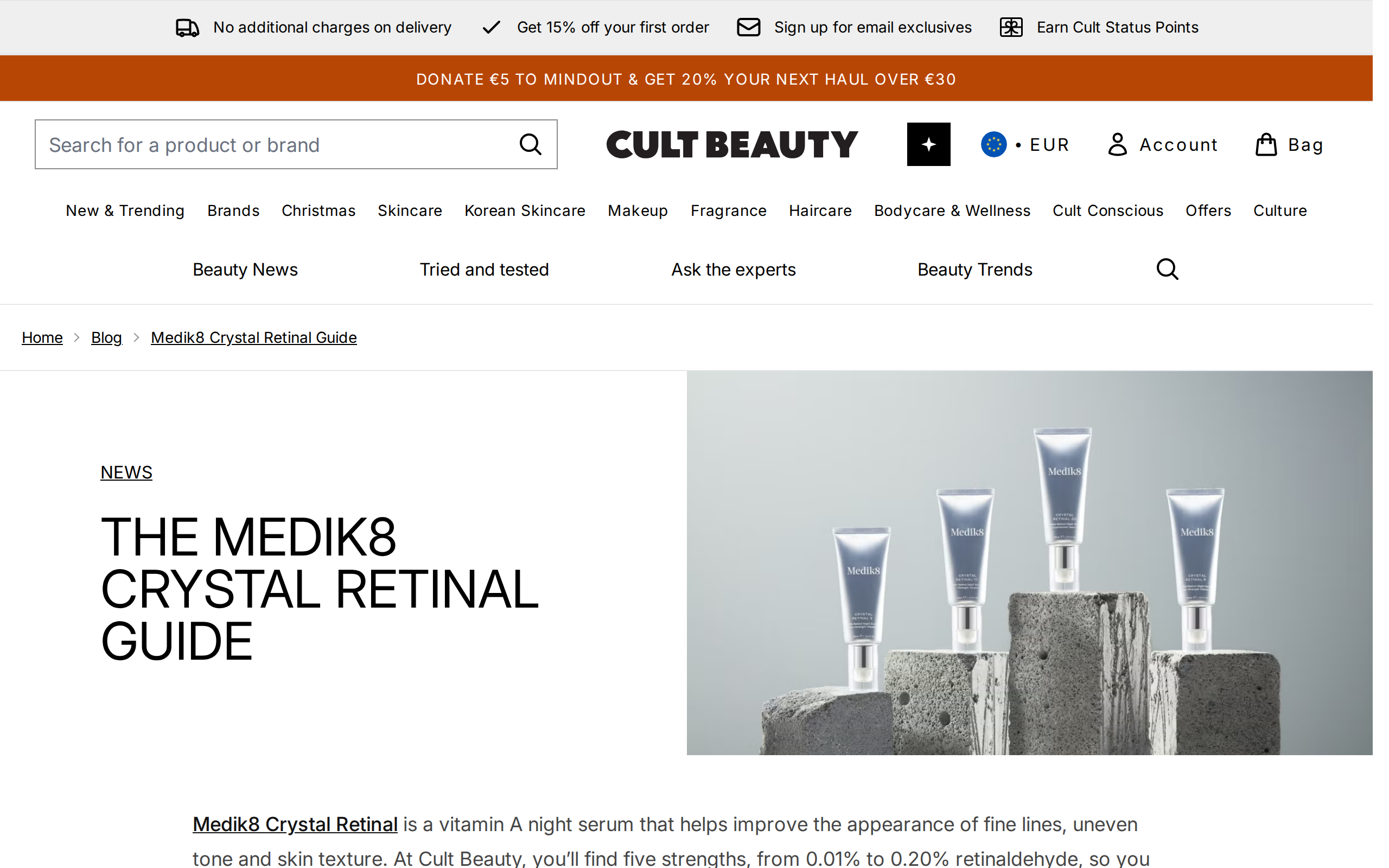 Cult Beauty guide to Medik8 Crystal Retinal strengths